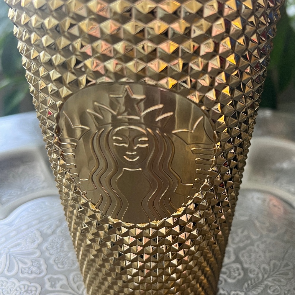 STARBUCKS Holiday 2022 Gold Studded Bling 16oz Tumbler - Picture 2 of 4